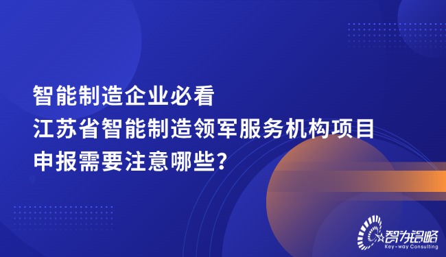 智能制造企業(yè)必看，江蘇省智能制造領(lǐng)軍服務(wù)機(jī)構(gòu)項目咨詢需要注意哪些？