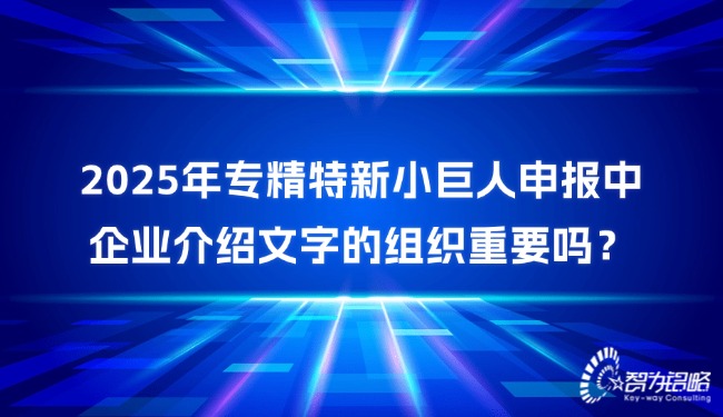 2025年專精特新小巨人申報中企業(yè)介紹文字的組織重要嗎？.jpg